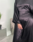 Arita Black Textured Shimmer Kaftan Dress