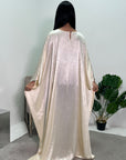 Arita Cream Textured Shimmer Kaftan Dress