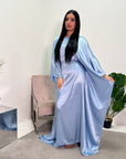 Arita Sky Blue Textured Shimmer Kaftan Dress