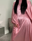 Arita Pink Textured Shimmer Kaftan Dress