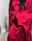 Azana Wine Diamante V-Neck Kaftan Dress
