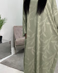 Alia Mint Floral Modest Kaftan Dress