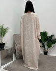 Alia Cream Floral Modest Kaftan Dress
