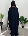 Alia Navy Floral Modest Kaftan Dress