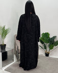 Alia Black Floral Modest Kaftan Dress