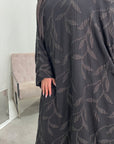 Alia Black Floral Modest Kaftan Dress