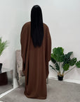 Zita Chocolate Modest Diamante Open Jacket Abaya