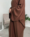 Zita Chocolate Modest Diamante Open Jacket Abaya