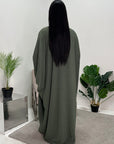 Zita Khaki Modest Diamante Open Jacket Abaya