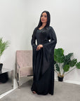 Jada Black Modest Extreme Flare Sleeve Dress