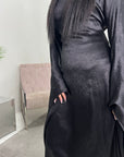 Jada Black Modest Extreme Flare Sleeve Dress
