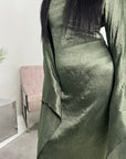 Jada Khaki Modest Extreme Flare Sleeve Dress
