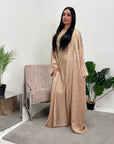 Heeva Bronze Two Piece Modest Diamante Cape Slip Dress