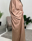 Heeva Bronze Two Piece Modest Diamante Cape Slip Dress