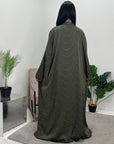 Heeva Khaki Two Piece Modest Diamante Cape Slip Dress
