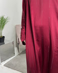 Nina Wine Diamante Modest Kaftan Dress