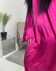 Nina Hot Pink Diamante Modest Kaftan Dress