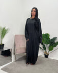 Nina Black Diamante Modest Kaftan Dress