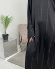 Nina Black Diamante Modest Kaftan Dress