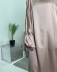 Nina Beige Diamante Modest Kaftan Dress