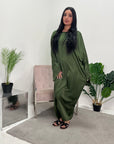 Nina Khaki Diamante Modest Kaftan Dress