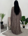 Alia Mocha Floral Modest Kaftan Dress
