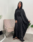 Isani Black Diamante Swirl Modest Kaftan Dress