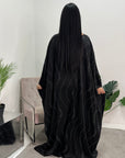 Isani Black Diamante Swirl Modest Kaftan Dress