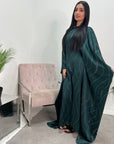 Isani Emerald Green Diamante Swirl Modest Kaftan Dress
