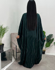 Isani Emerald Green Diamante Swirl Modest Kaftan Dress
