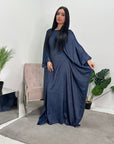 Miah Denim Blue Modest Diamante Hot Fix Kaftan Dress