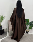 Haniya Chocolate Fur Trim Kaftan Dress