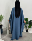 Miah Jeans Blue Modest Diamante Hot Fix Kaftan Dress