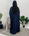 Heeva Navy Two Piece Modest Diamante Cape Slip Dress