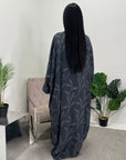 Alia Charcoal Floral Modest Kaftan Dress
