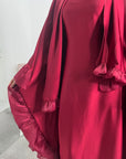 Najma Wine Modest Drape Kaftan Dress With Scarf