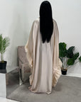 Najma Cream Modest Drape Kaftan Dress With Scarf