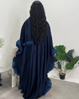 Najma Navy Modest Drape Kaftan Dress With Scarf