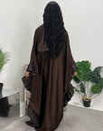 Najma Chocolate Modest Drape Kaftan Dress With Scarf