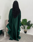 Najma Emerald Green Modest Drape Kaftan Dress With Scarf