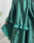 Najma Emerald Green Modest Drape Kaftan Dress With Scarf