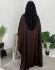 Rania Chocolate Modest Kaftan Dress With Gold Buckle