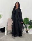 Noor Black Mesh Modest Kaftan Dress