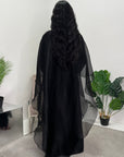 Noor Black Mesh Modest Kaftan Dress