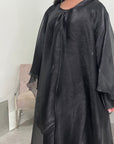 Noor Black Mesh Modest Kaftan Dress
