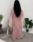 Noor Pink Mesh Modest Kaftan Dress