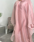 Noor Pink Mesh Modest Kaftan Dress