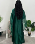 Noor Emerald Green Mesh Modest Kaftan Dress