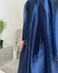 Noor Navy Mesh Modest Kaftan Dress