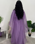 Noor Lilac Mesh Modest Kaftan Dress